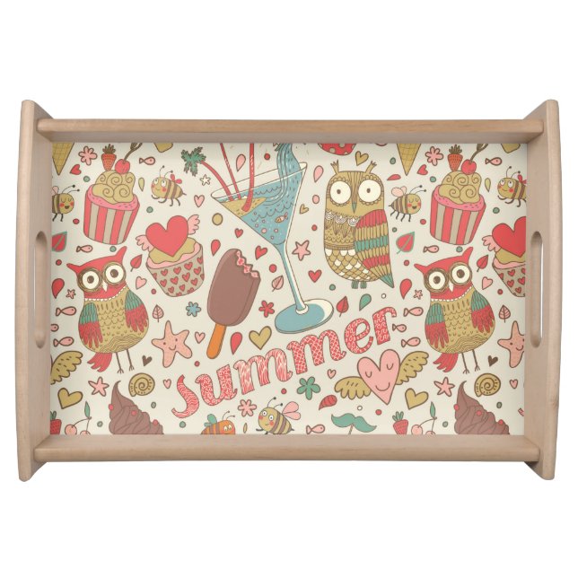 Summer Pattern With Ice Cream Serving Tray (Front)