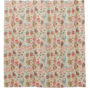 Summer Pattern With Ice Cream Shower Curtain