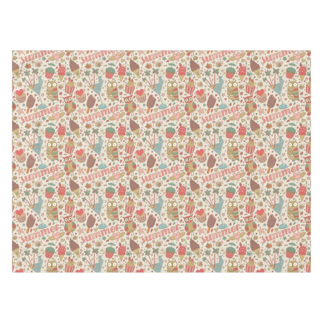 Summer Pattern With Ice Cream Tablecloth (Front (Horizontal))