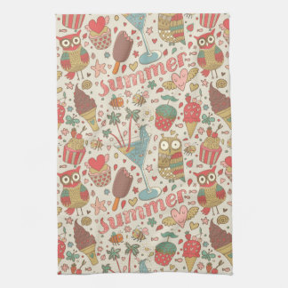 Summer Pattern With Ice Cream Towel