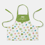 Summer pattern with tropical stars and leaves apron