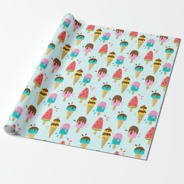 Summer Pattern Wrapping Paper (Unrolled)