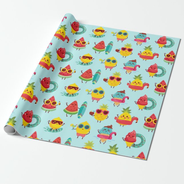 Summer Pattern Wrapping Paper (Unrolled)