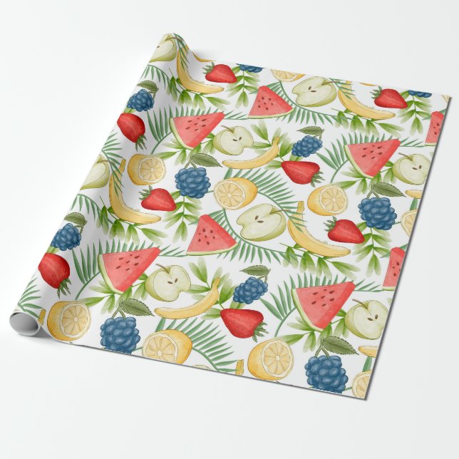 Summer Pattern Wrapping Paper (Unrolled)