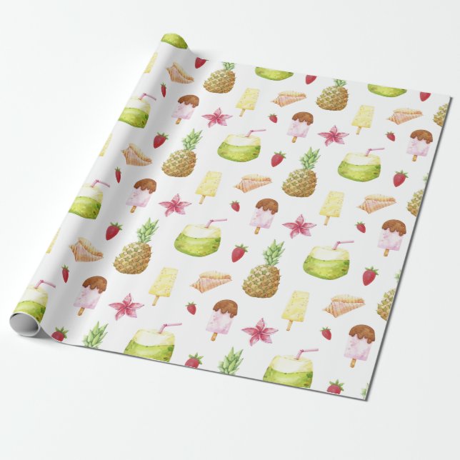Summer Pattern Wrapping Paper (Unrolled)