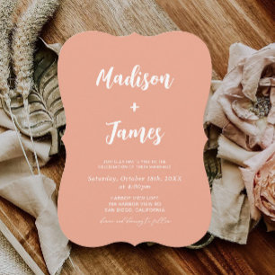 Summer Peach Orange Wedding Invitation
