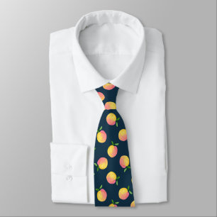 Summer Peach Pattern Neck Tie