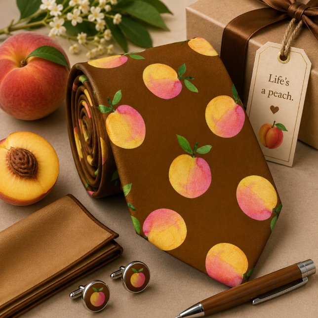 Summer Peach Pattern Neck Tie (Creator Uploaded)
