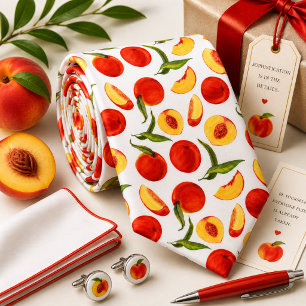 Summer Peach Pattern Neck Tie