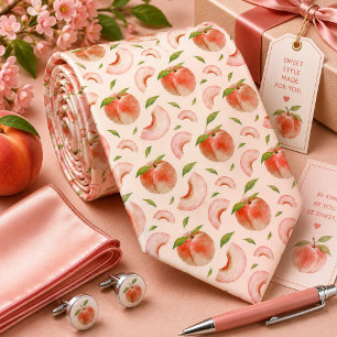 Summer Peach Pattern Neck Tie