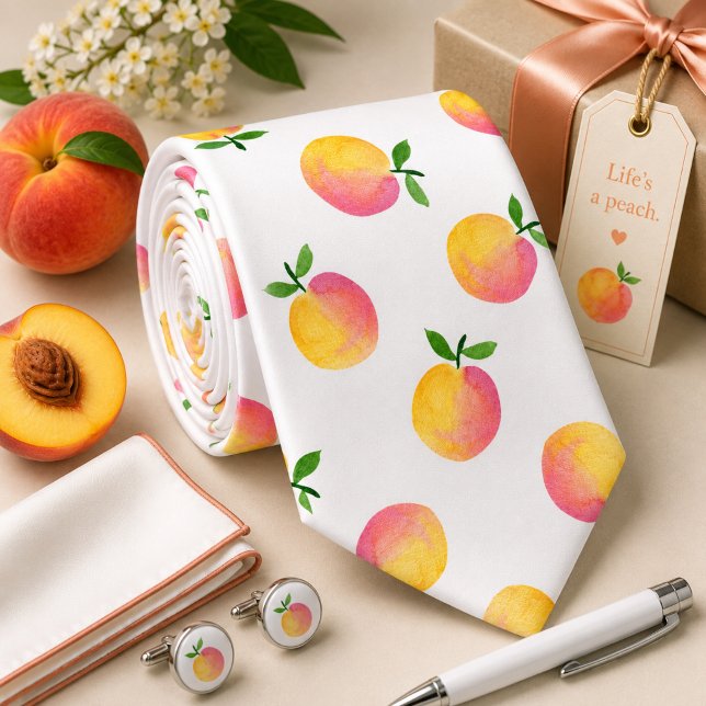 Summer Peach Pattern Neck Tie (Creator Uploaded)