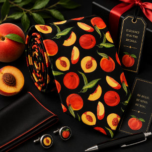 Summer Peach Pattern Neck Tie