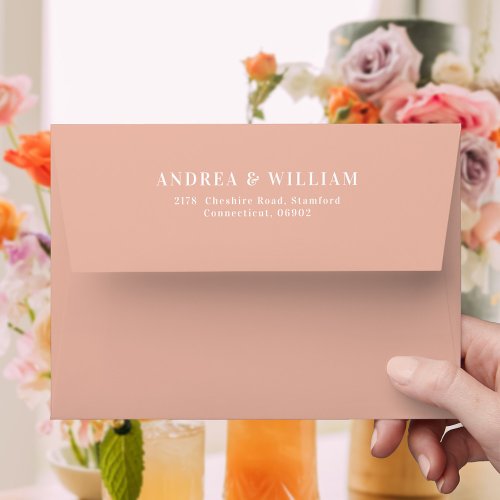 Summer Peach Sunset Wedding Envelope