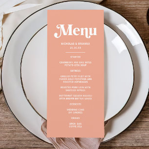 Summer Peach Wedding Menu