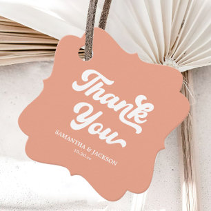 Summer Peach Wedding Thank You Favor Tags