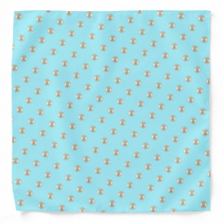 Summer pearls on light blue bandana