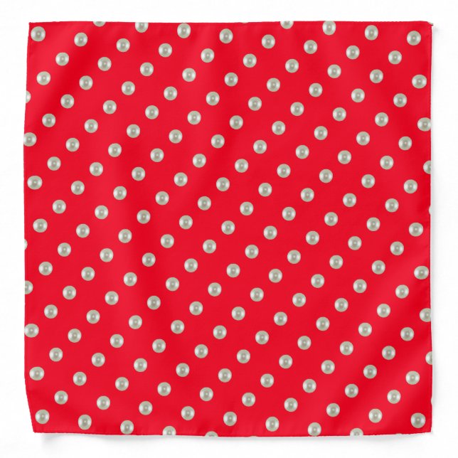 Summer pearls on red bandana (Front)