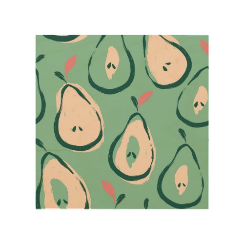 Summer pears fresh fruit pattern wood wall art