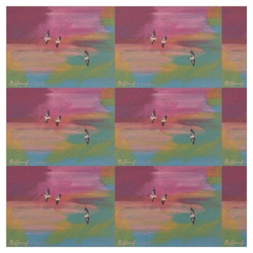 Summer Pelicans at Sunset Fabric
