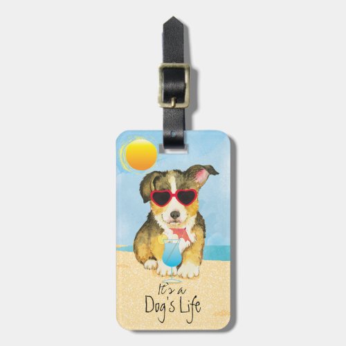 Summer Pembroke Welsh Corgi Luggage Tag