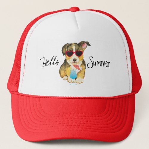 Summer Pembroke Welsh Corgi Trucker Hat