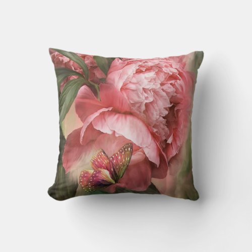 Summer Peonies _ Melon _ Art Decorator Pillow