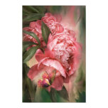 Summer Peonies - Melon - Art Poster/Print Poster