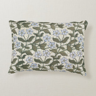 Summer Periwinkle Flower Art Nouveau Botanical Accent Pillow