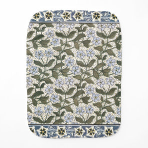 Summer Periwinkle Flower Art Nouveau Botanical Baby Burp Cloth