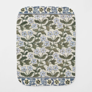 Summer Periwinkle Flower Art Nouveau Botanical Baby Burp Cloth