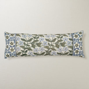 Summer Periwinkle Flower Art Nouveau Botanical Body Pillow