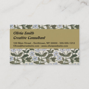 Summer Periwinkle Flower Art Nouveau Botanical Business Card