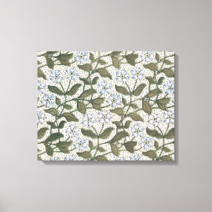 Summer Periwinkle Flower Art Nouveau Botanical Canvas Print