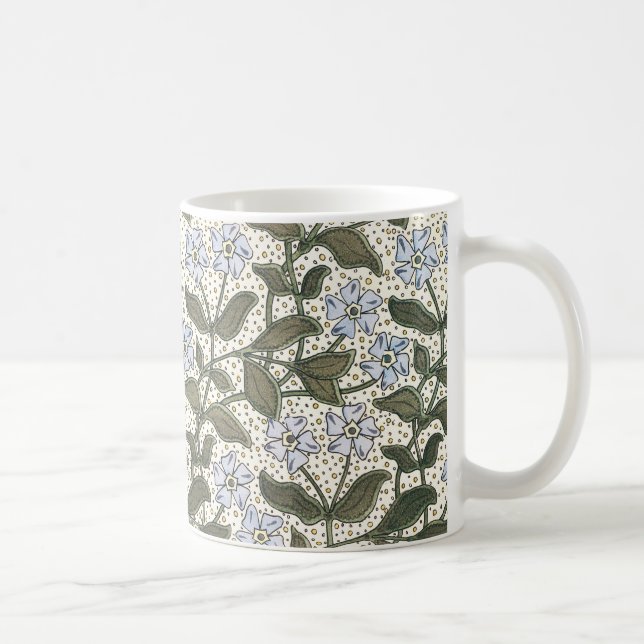Summer Periwinkle Flower Art Nouveau Botanical Coffee Mug (Right)
