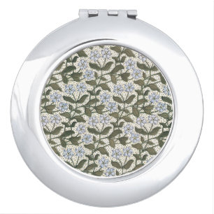 Summer Periwinkle Flower Art Nouveau Botanical Compact Mirror