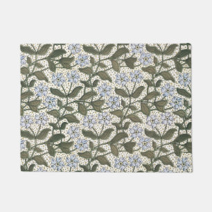 Summer Periwinkle Flower Art Nouveau Botanical Doormat