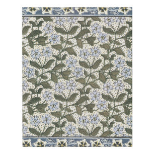 Summer Periwinkle Flower Art Nouveau Botanical Faux Canvas Print