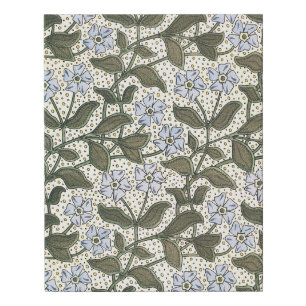 Summer Periwinkle Flower Art Nouveau Botanical Faux Canvas Print