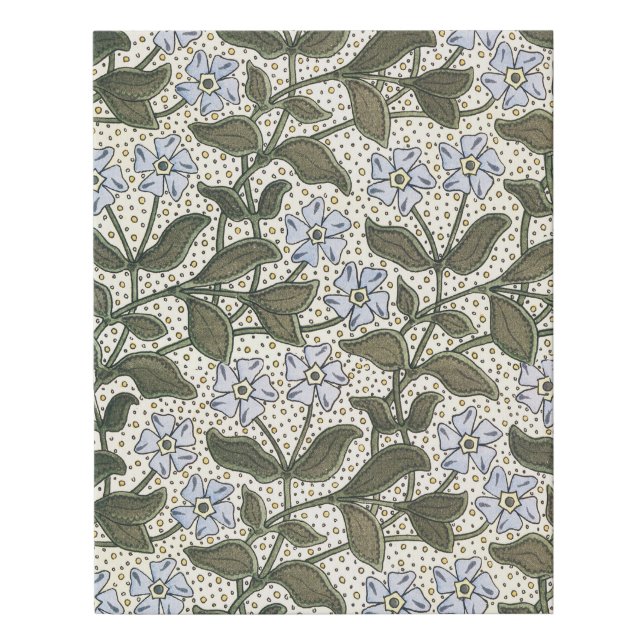 Summer Periwinkle Flower Art Nouveau Botanical Faux Canvas Print (Front)