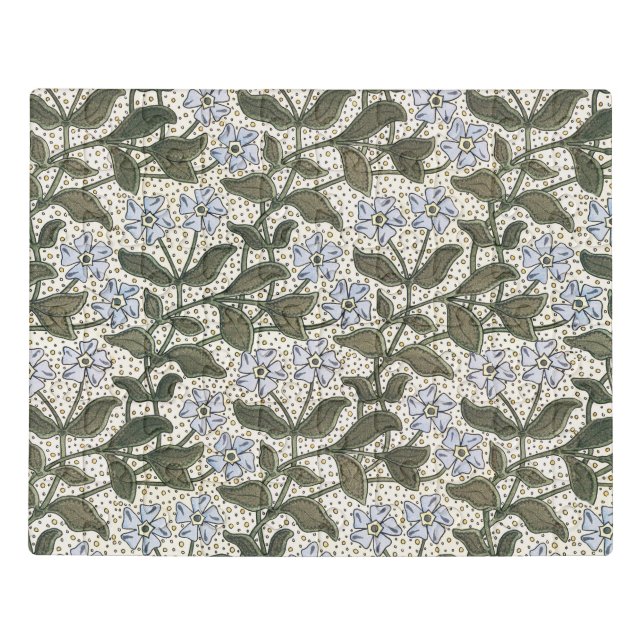 Summer Periwinkle Flower Art Nouveau Botanical Jigsaw Puzzle (Puzzle Horizontal)