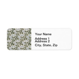 Summer Periwinkle Flower Art Nouveau Botanical Label