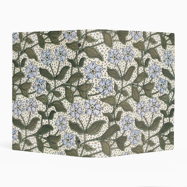 Summer Periwinkle Flower Art Nouveau Botanical Mini Binder (Background)