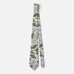 Summer Periwinkle Flower Art Nouveau Botanical Neck Tie