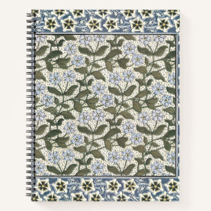 Summer Periwinkle Flower Art Nouveau Botanical Notebook