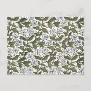 Summer Periwinkle Flower Art Nouveau Botanical Postcard