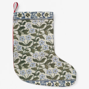 Summer Periwinkle Flower Art Nouveau Botanical Small Christmas Stocking