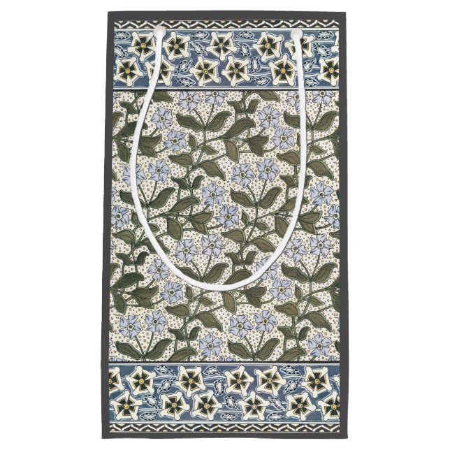 Summer Periwinkle Flower Art Nouveau Botanical Small Gift Bag (Front)