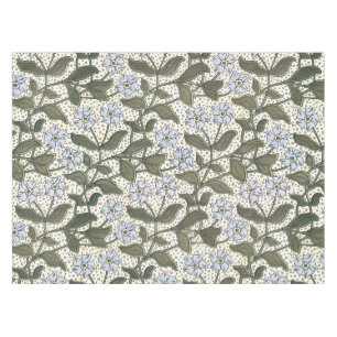 Summer Periwinkle Flower Art Nouveau Botanical Tablecloth