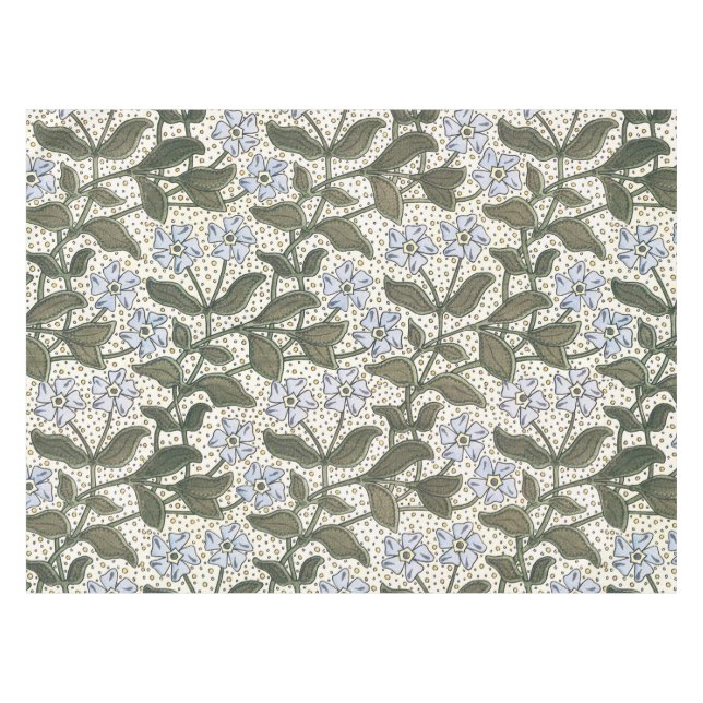 Summer Periwinkle Flower Art Nouveau Botanical Tablecloth (Front (Horizontal))