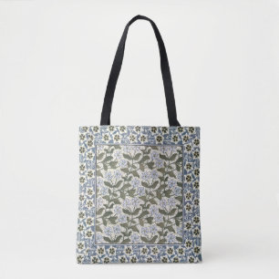 Summer Periwinkle Flower Art Nouveau Botanical Tote Bag